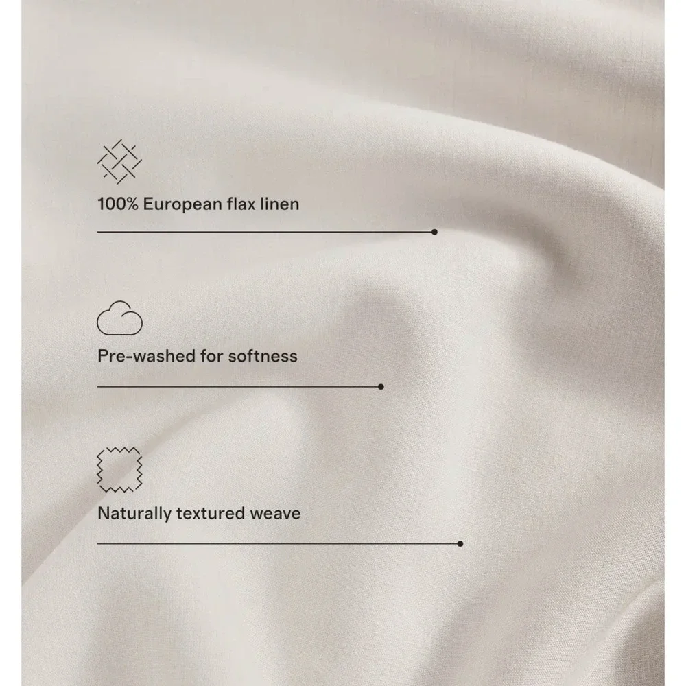 NWOT Quince European  Linen Duvet Cover King/Cal King Light Gray Pre-Washed